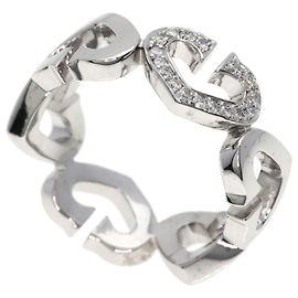 Anel de diamante C Heart da Cartier em ouro branco 18K