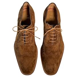 Scarpe Oxford in suede marrone Christian Louboutin