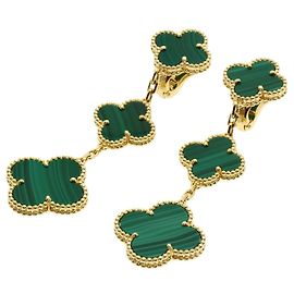Pendientes de Malachita 3 Motivos Magic Alhambra de Van Cleef & Arpels