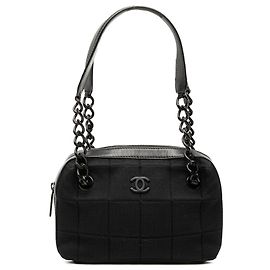 Borsa a mano in jersey cioccolato nero CC di Chanel
