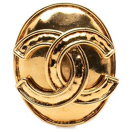 Spilla ovale CC in oro placcato di Chanel