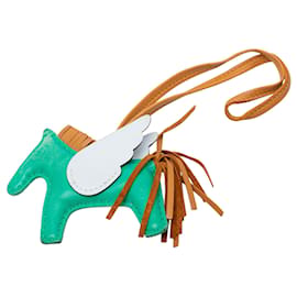Hermès Green Milo Lambskin and Swift Grigri Rodeo Pegase Bag Charm PM