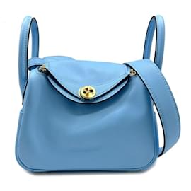 Hermes Mini Lindy Swift Blau Azteken Tote Bag - Hermès