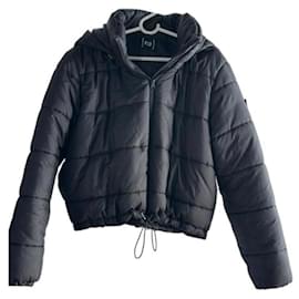 Autre Marque Chaqueta acolchada negra PLU con capucha