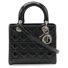 Lady Dior Cannage Handtasche aus Lackleder