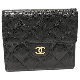 Cartera clásica Chanel pequeña en caviar