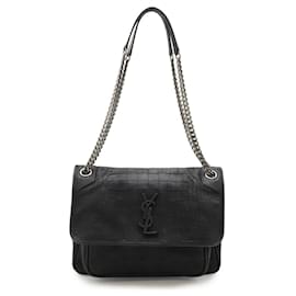 Sac à bandoulière Niki Medium en nubuck noir de YSL - Yves Saint Laurent