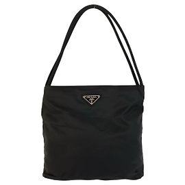 Borsa tote in nylon con logo triangolare Prada