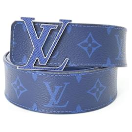 Herren Gürtel mit blauem Monogramm von Louis Vuitton