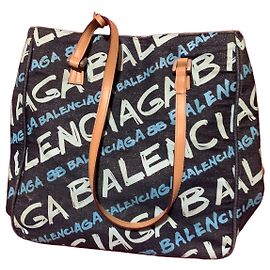 Borsa Balenciaga in denim blu