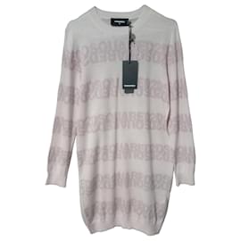Dsquared2 rosa Pullover mit Glitzer-Logo, neu mit Etikett