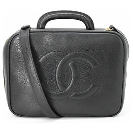 Borsa Vanity in Pelle Caviar Chanel Coco Mark