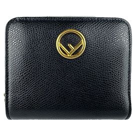 Fendi Bi-fold Geldbörse aus schwarzem Leder