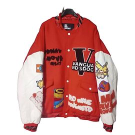 Autre Marque Wawe Movement Jacke, Rote Varsity mit Patch, Neu mit Etikett