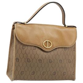 Borsa a mano in tela a nido d'ape PVC beige oro Auth 166792 Christian Dior