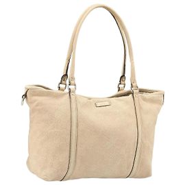 GUCCI GG Canvas Guccissima Tote Bag Leder Beige Gold Auth 174566