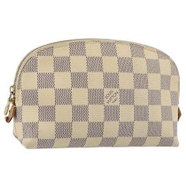 LOUIS VUITTON Pochette Cosmetica PM Damier Azur N60024 LV Auth ARZ890