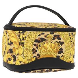 Borsa Vanity Gianni Versace in PVC giallo oro Auth BA11862