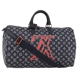 LOUIS VUITTON Bolsa Keepall Bandoulière 50 Ink Up Side Down M43684 Auth BA11968SAM