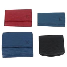LOUIS VUITTON Monogram Epi LV Cup Pelle 7 Set Blu Nero Rosso LV Auth BA11526