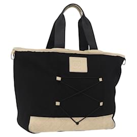 CHANEL Borsa Sportiva in Tela Nera Argento CC Auth mr2244