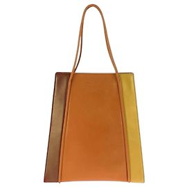 Borsa a mano vintage in pelle arancione Salvatore Ferragamo