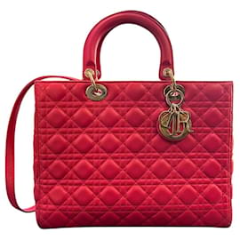 Borsa Lady Dior Grande in Pelle di Agnello Rosa