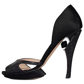Pumps in pelle e tessuto nero Nicholas Kirkwood Taglia 38 Usato