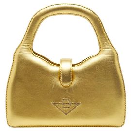 Mini-Handtasche aus goldfarbenem Leder von Bottega Veneta