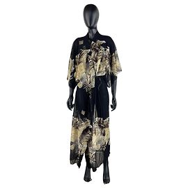 Jean Paul Gaultier Maxi Kimono Kleid Mesh Japanischer Koi Fisch