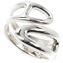 Anello Punk Chaine d'Ancre in Argento Sterling 925 Hermes - Hermès