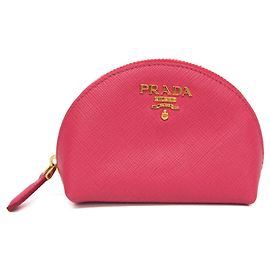 Prada Saffiano Mini Pouch with Key Ring