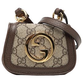 Porte-cartes Gucci Beige GG Supreme Blondie avec bandoulière