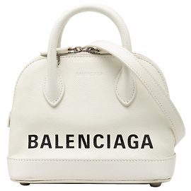 Borsa a mano Ville in pelle di vitello XXS bianca di Balenciaga