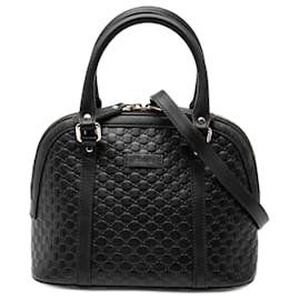 Borsa a mano mini microguccissima nera di Gucci