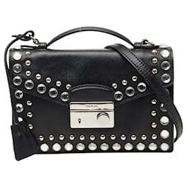 Borsa a spalla con borchie Prada