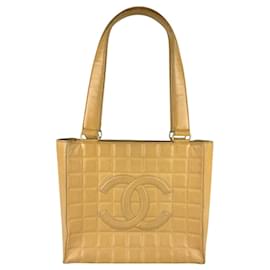 Borsa a spalla in pelle beige Chanel