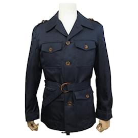 NEUE LOUIS VUITTON SAHARIAN JACKE 48 M AUS BLAUER SEIDE