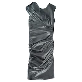 NEUES LANVIN FALTENKLEID OHNE ÄRMEL W0-2002-2207-P8A GRÖSSE 36 AUS BAUMWOLLE