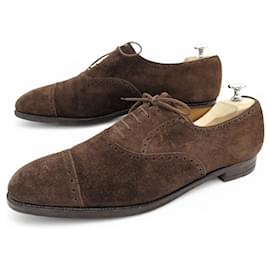 SCARPE JOHN LOBB SEYMOUR 10.5E 44.5 IN CAMOSCIO MARRONE - John Lobb