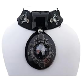 COLLANA LANVIN CHOKER CON PENDENTE A NODO 10 ANNI NERO ALBER ELBAZ - Lanvin