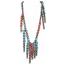 COLLANA LANVIN CON PIETRE MULTICOLORI 105 CM IN METALLO DORATO BRONZO - Lanvin