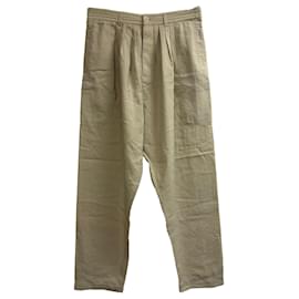 Pantalones rectos a medida Lemaire en seda beige