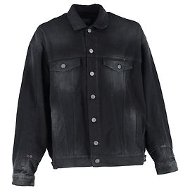 Giacca in denim deconstructed lavata Balenciaga in cotone nero