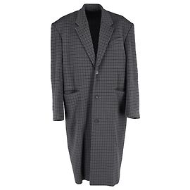 Cappotto oversize a motivo pied-de-poule Balenciaga in poliestere grigio