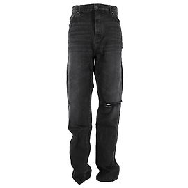 Jeans dritti strappati Amiri in cotone nero