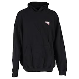 Balenciaga Political Campaign Hoodie aus schwarzer Baumwolle