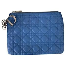 Dior Clutch Blue Cloth Cannage