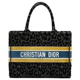 Dior Book Tote 36 Negro Motivo Leopardo Lona