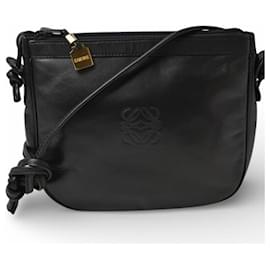 Borsa a spalla in pelle nera Loewe